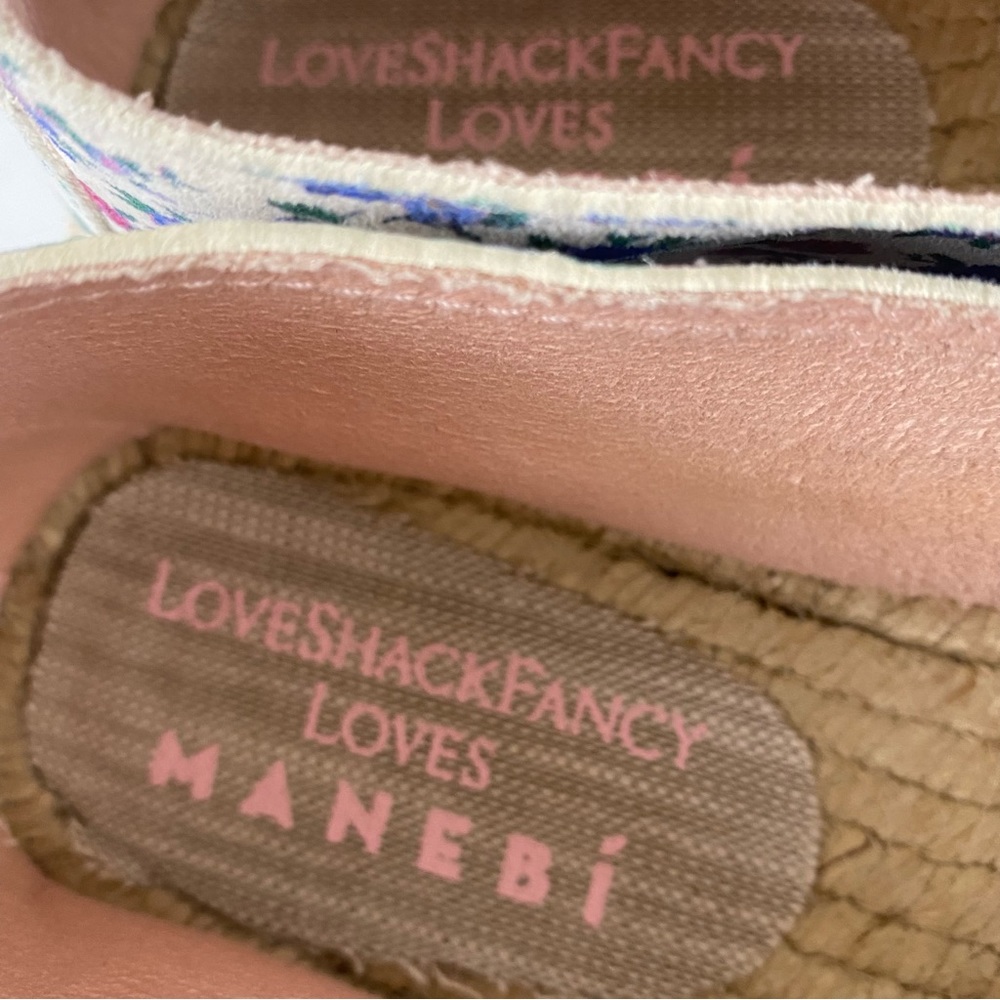 LoveShackFancy Floral Espadrilles in Blue and White - Picture 13 of 16